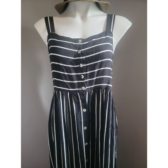 Button Stripe Dress - Picture 2 of 4